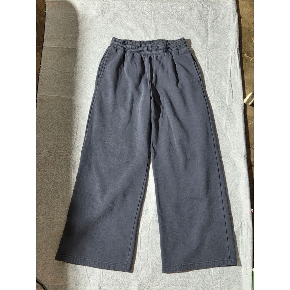 Unbranded Charcoal Gray Wide Leg Sweatpants‎ Elastic Waist Fleece Lounge Pants
